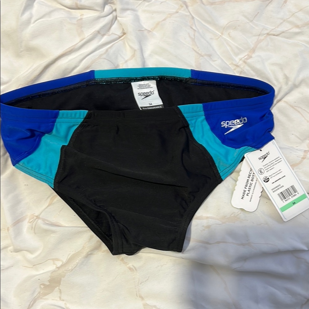 Speedo Men's Swim Briefs Black and Blue